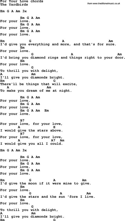 for your love lyrics